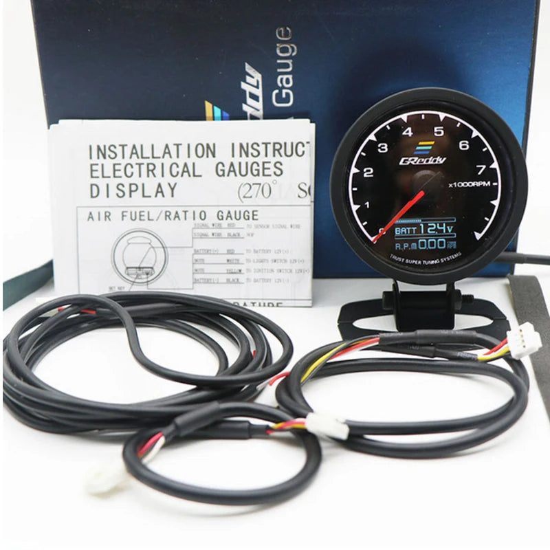 7 Color Turbo Boost Gauge Car Multi LCD Digital Display  Racing Meter GReddi Turbine Water Temp Oil temp Gauge 62mm 2.5 Inch