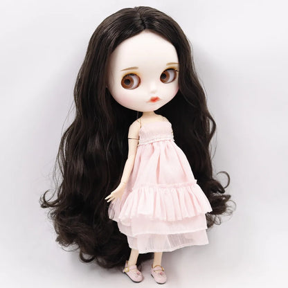 ICY DBS Blyth doll No.950 Black hair JOINT body White skin 1/6 BJD customized face with eyebrow ob24 anime girl