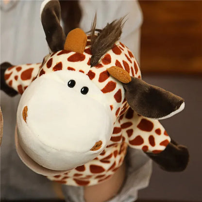 Soft Stuffed Toy Doll Animal Plush Doll Educational Baby Toys Lion Elephant Monkey Giraffe Tiger Bunny Kawaii Hand Finger Puppet