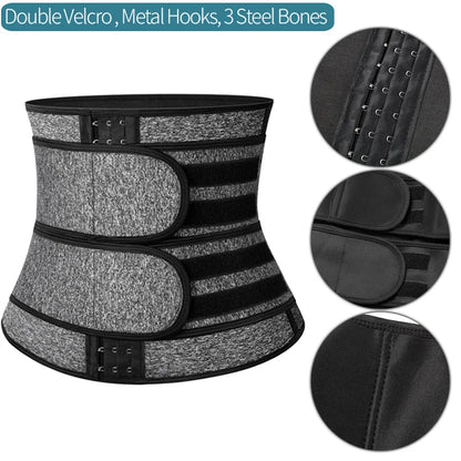 Men Waist Trainer Fitness Slimming Belt Sauna Body Shaper Corset for Abdomen Weight Loss Trimmer Belt Sweat Workout Fat Burner