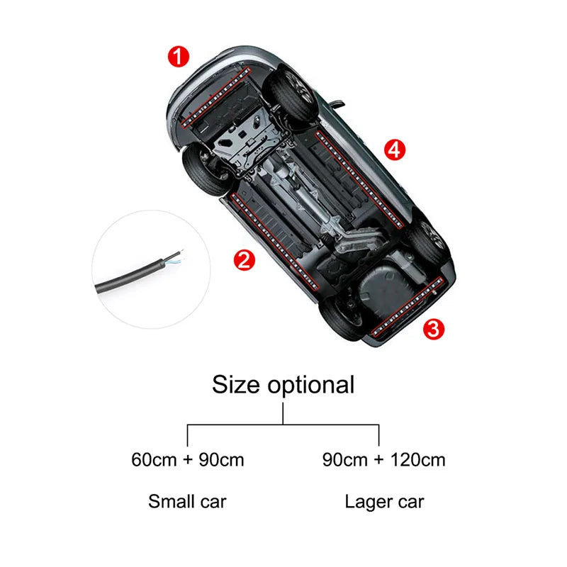 SEAMETAL 4Pcs Car Underglow Light Strip Flexible Led Car Underbody Atmosphere Light Sound Active App Control Decorative Lamp