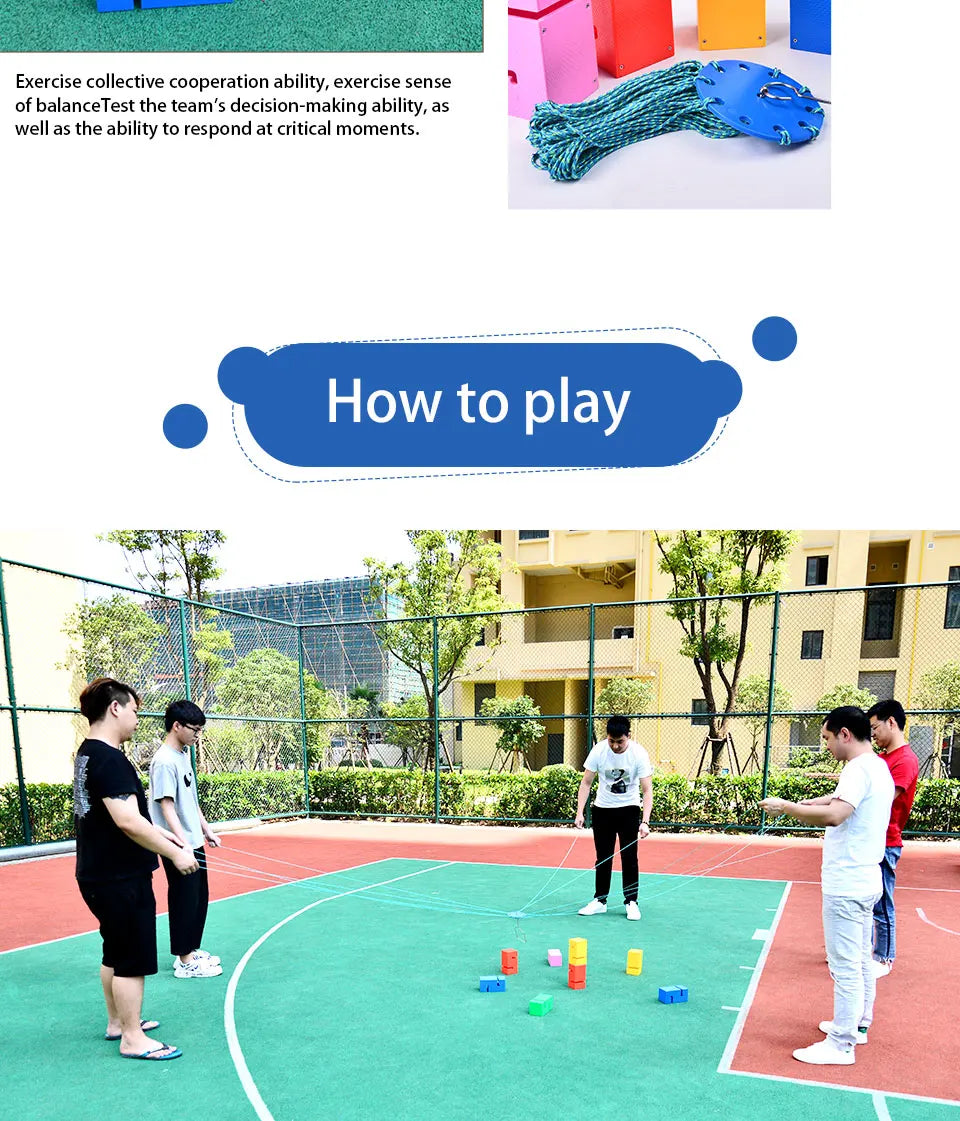 Child Outdoor Teamwork Game Props Toy Children Cooperate To Build Tower  Kindergarten Sensory Equipment Kids Sports Toys