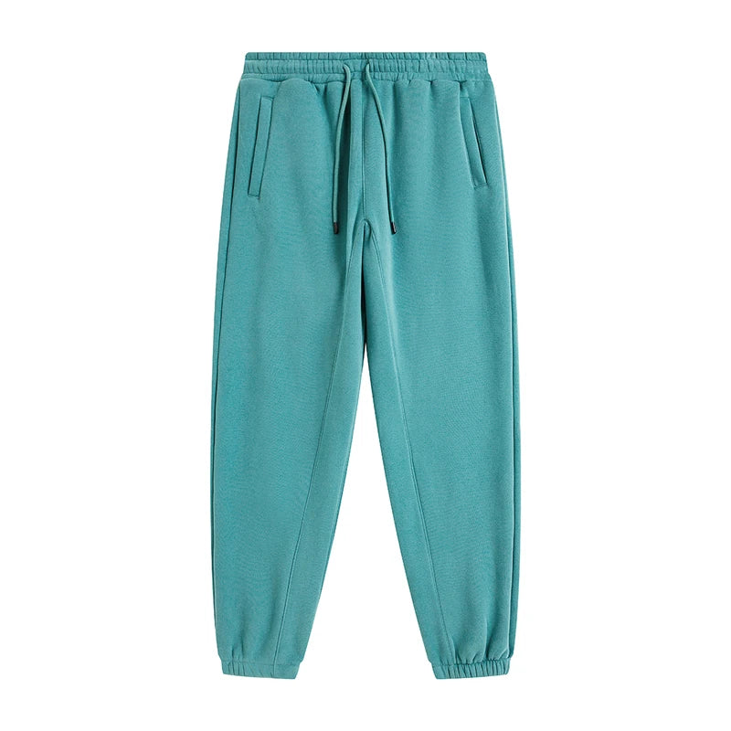 ZODF Trendy Men 345gsm Fleece Sweatpant Unisex Solid Color Loose Retro Hip Hop Winter Joggers Pants Brand Clothes HY0005