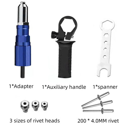 M3-M6 Electric Rivet Gun Adapter Riveting Tool Adapter Automatic Rivet Tool Rivet Nut Gun Accessory For Electric Drill