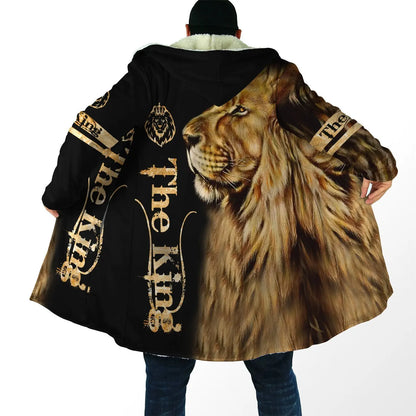 2021 Winter Fashion Mens cloak Love Animal lion 3D Printing Thick Fleece Hood cloak Unisex Casual Warm Cape coat DP12