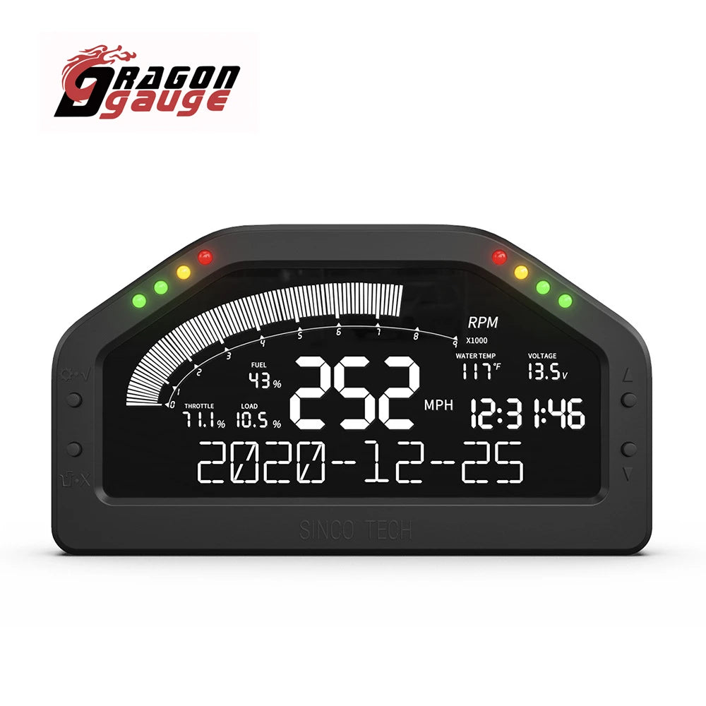 New Multi-Function Race Dash Panels LCD Display Dashboard OBDll Bluetooth Connection 7 Colors Screen Racing Gauge DO921