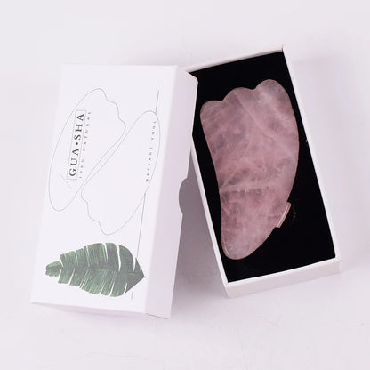 Face Care Massage Roller Natural Rose Quartz Gua Sha Tool Health Skin Acupuncture Massager Neck Slimming Anti Wrinkle Cellulite