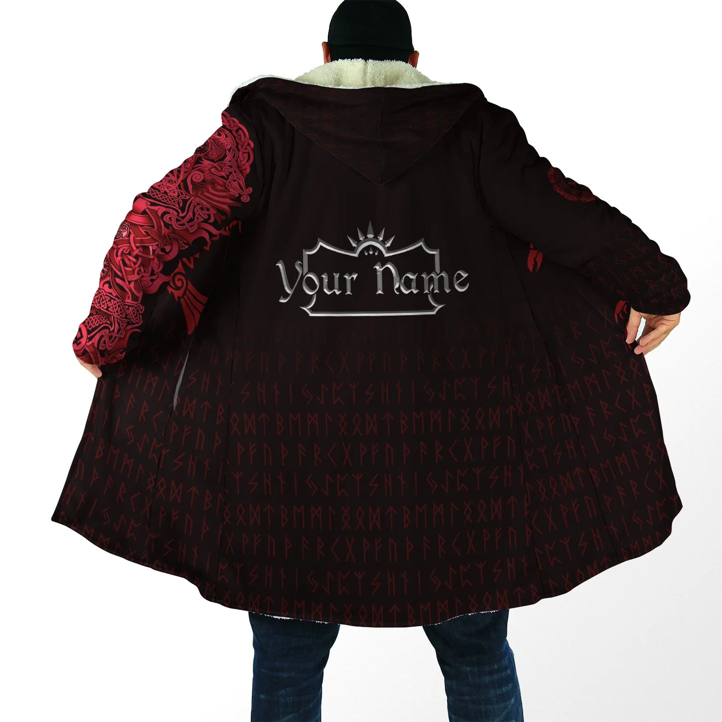 2021 Winter Mens Hooded cloak Raven Tattoo symbol 3D Printing Fleece wind breaker Unisex Casual Thick Warm Hood cloak PF16