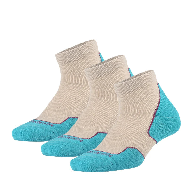 ZEALWOOD Marathon Running Socks, Men's Women's Outdoor Merino Wool Sports Compression Socks Breathable Cushion Cycling 1/3 Pairs