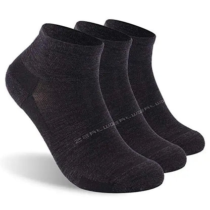 ZEALWOOD Merino Wool Running Socks Men Women No Show/Ankle/Crew Anti-blister Cushion Athletic Socks Ultra-Light Tennis 1/3 Pairs