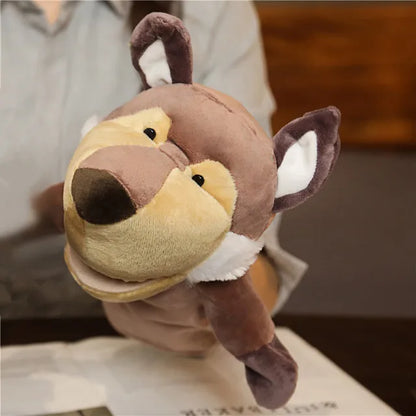 Soft Stuffed Toy Doll Animal Plush Doll Educational Baby Toys Lion Elephant Monkey Giraffe Tiger Bunny Kawaii Hand Finger Puppet