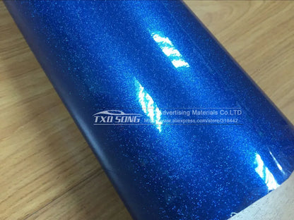 12/30/50/58X100CM/LOT FOR CHOICE Premium Blue High glossy diamond vinyl wrap film with air free bubble