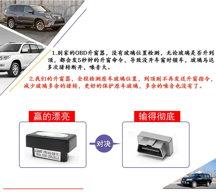 Intelligent window closer for Toyota Sienna folding Auto Window Closer Open rearview mirror automatic lock device  OBD Car lock