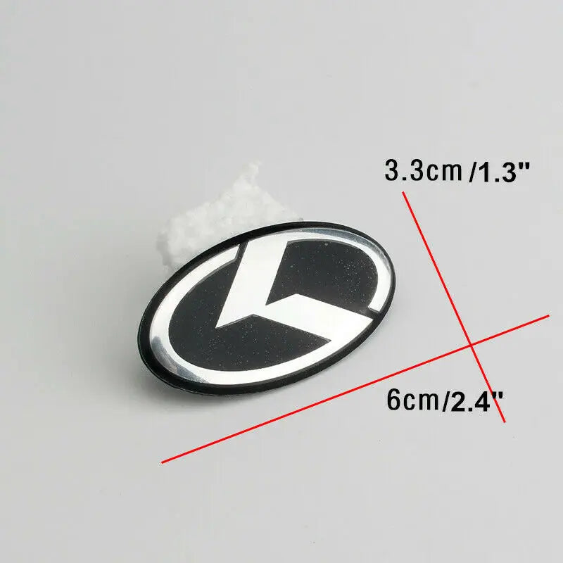 1 SET(7 Pcs) K Logo 3D Emblem Front Grille Trunk + Steering Wheel + Wheel Center Caps Sticker Badge for OPTIMA K5 Forte Koup