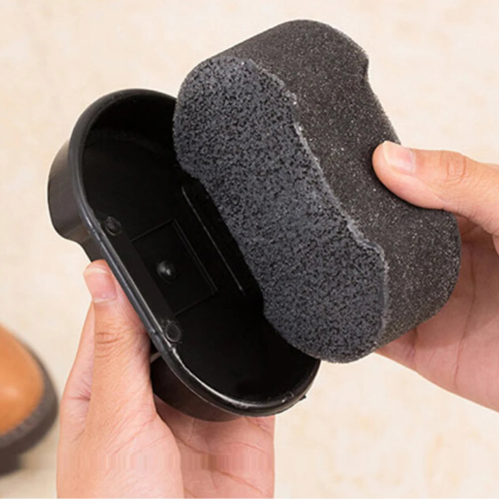 Black Quick Cleaning Leather Shoes Cleaner Leather Polishing Liquid Wax Shining Sponge Wiping For Shoe Boot