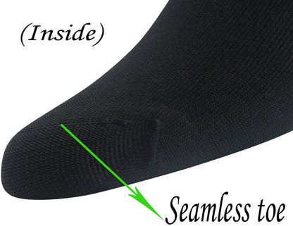 Yomandamor Men's 5 Pairs Bamboo Quarter Diabetic/Dress Socks With Seamless Toe and Non-binding Top