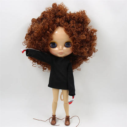 ICY DBS Blyth doll 1/6 bjd joint body tan skin doll glossy face 30cm toy random eyes colors