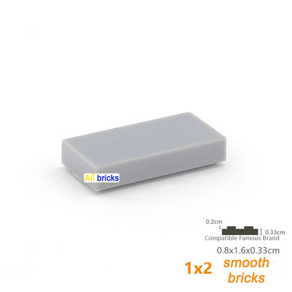 60pcs/lot DIY Blocks Building Bricks Smooth 1X2 Educational Assemblage Construction Toys for Children Size Compatible With Brand