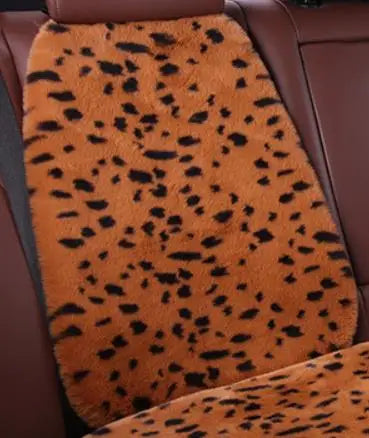Seat Cushion Leopard Fluffy Pink Covers for Cars Seat Cover Car Decor Accessories Interior for Women for BMW Honda Hyundai LADA