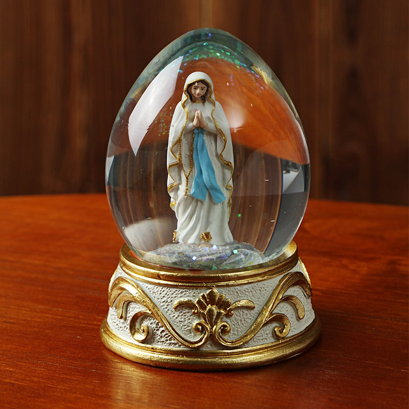Resin Crafts Acrylic Crystal Ball Our Lady Pray Christmas Glass Home Car Decoration Easter Eggs