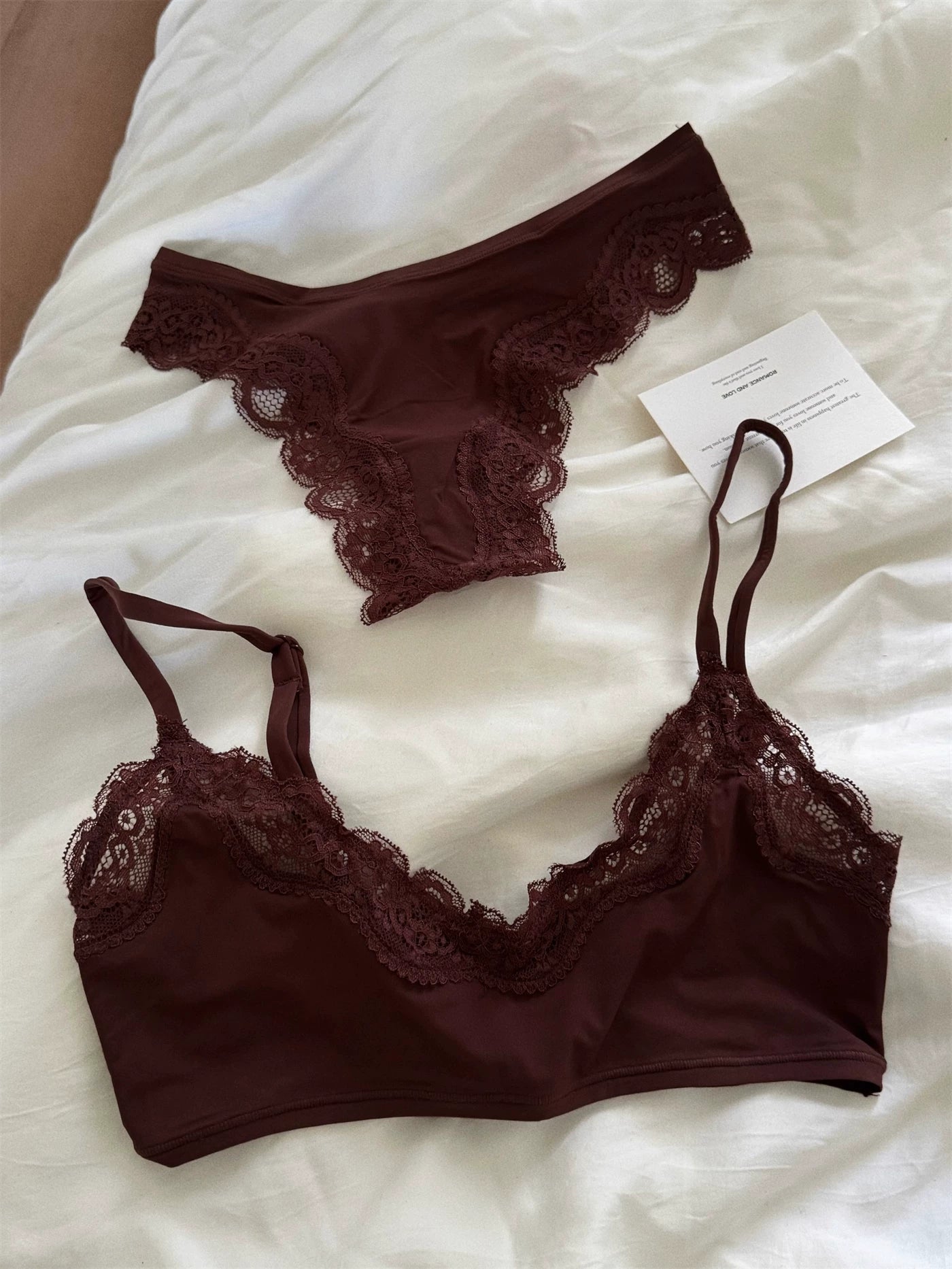Stretch Lace Bodysuit Set Push-Up (No Pads) Girls' Embroidered Floral Underwear Deep V Ladies Lingerie with Briefs