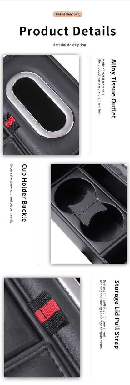 Car Armrest Storage Box Heightening Pad Tissue Box Water Cup Holder Multifunctional Car Storage Box Luxury Console Armrest Pad
