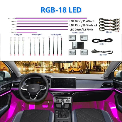 For BMW Only 22 In 1 Neon LED Car  Led Interior Ambient Light Car Acrylic Strip F10 F20 F30 E36 E39 E60 E87 E90 E91 E92 G20 G30