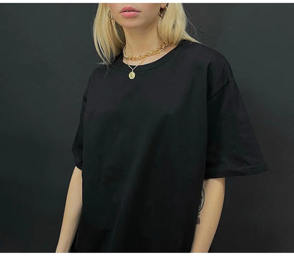 Simple White Oversize T-shirts For Women Cotton Summer Green T Shirts Women Short Sleeve Loose Blue T Shirt Women Yellow Top Tee