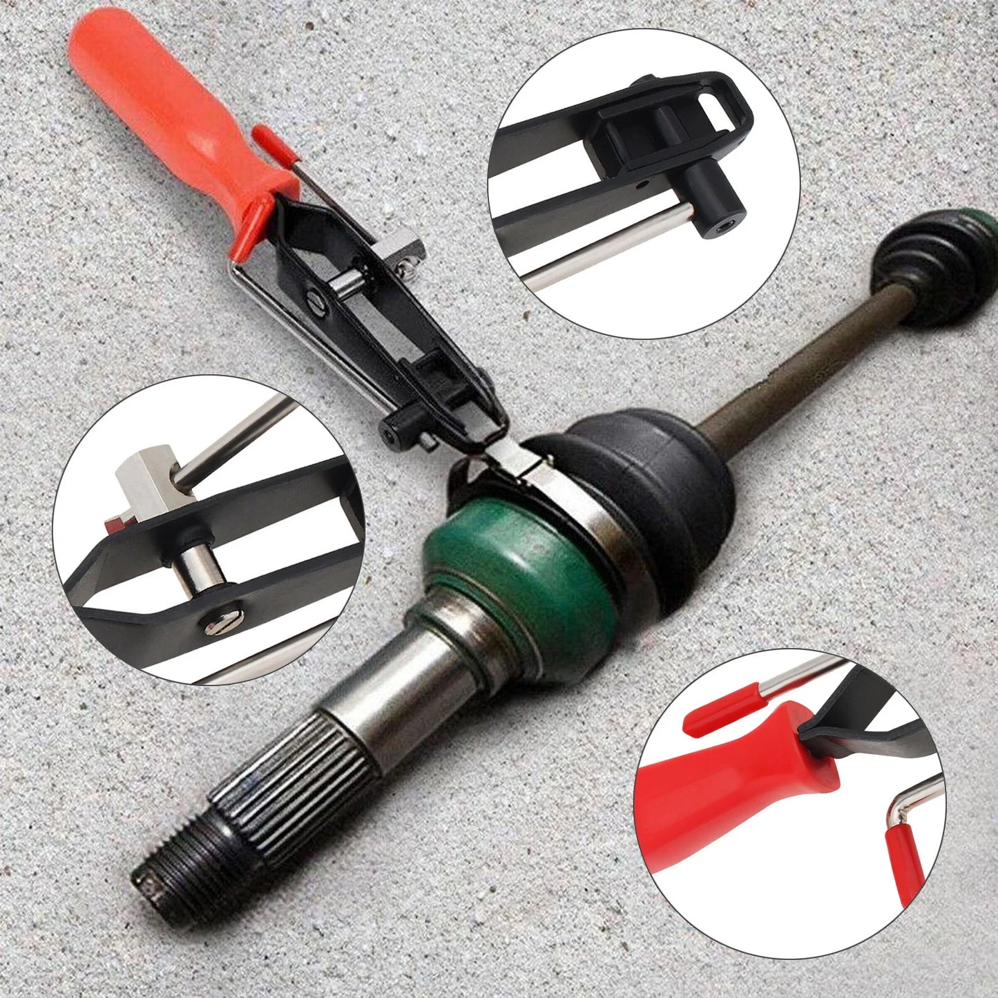 11pcs Adjustable Heavy Duty CV Boot Clamp Plier Car Banding Hand Tool Kit with 10 Crimp Bands Stainless Steel Crimping Plier