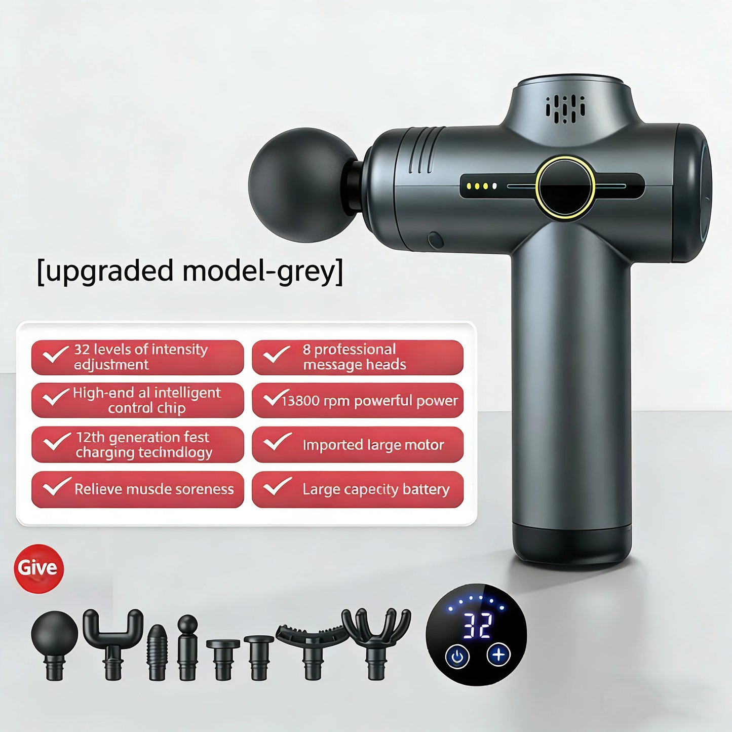 99 Speed Professional Muscle Massage Gun Massager for Neck and Back, Drop Shipping Fitness Equipment