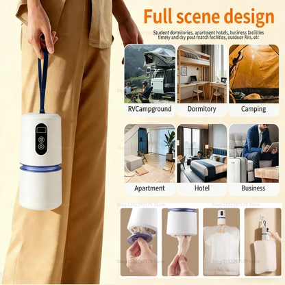 Household Clothes Dryer Mute Mini Laundry Dryer For Travel Dorms Foldable Electric Drying Machine Shoes Dryer With Dry Bag