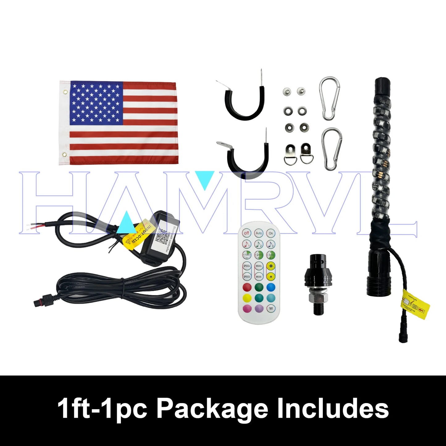 1/2 PCS 2/3/4FT LED Whip Lights RGB Waterproof Multi-Color Flagpole Lamp Bowlight for Offroad Sand Rails Buggies SxS ATV/UTV RZR