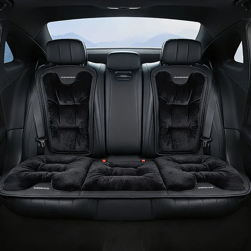 Car Seat Cushion For Ford Ranger T9 T7 T1 Raptor Warm Flannel Thick Plush Universal Rear Seat Backrest Protector Cover
