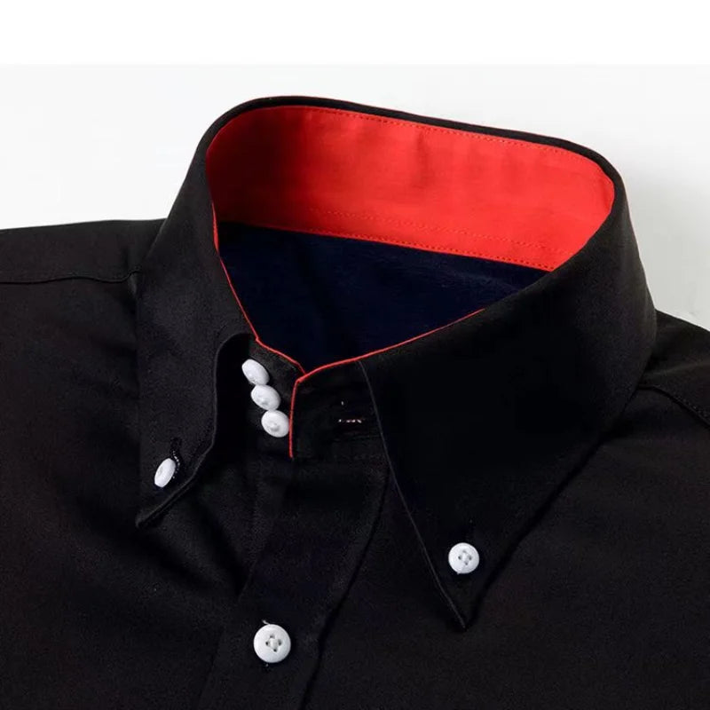 Men Designer Dress Shirt Button-down Collar Korean Fashion Male Formal Business Slim Fit Casual Long Sleeve White Shirts Autumn