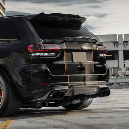For Jeep Grand Cherokee All Models 2013-2022 SRT8 WK2 Trackhawk Car Middle Spoiler Trunk Wing Glossy Black Body Kit ABS Plastic