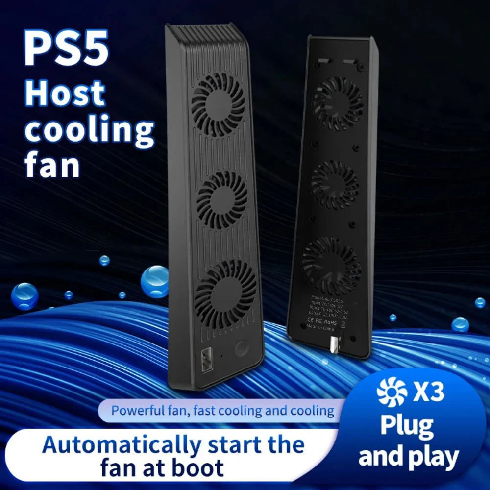 For PS5 Gaming Console Universal Cooling Fan PS5 Console Cooling Fan With LED Lights, Silent Noise Reduction Fan