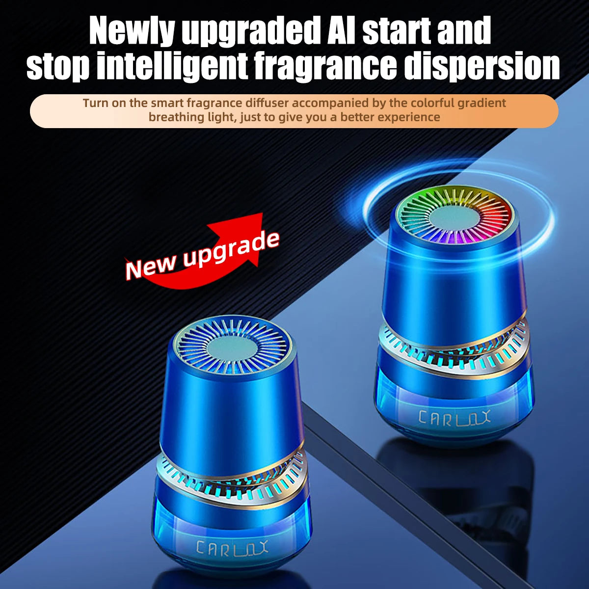 Car Perfume Aromatherapy Fragrance Blue Chimes Scent interior accessories Auto Car Air Freshener led RGB ambient light USB cable