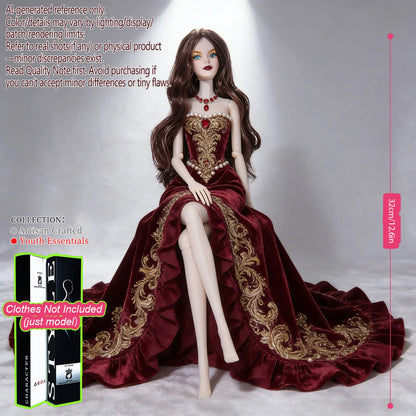 1/6 Scale 12-Joint Premium Figure, 12.6in BJD Doll Changeable Makeup (no clothing)