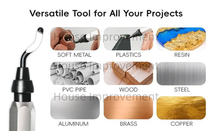Deburring Tool Set with 11pcs High Speed Steel Swivel Blades Burr Removal Tool for Metal Resin PVC Pipes Copper Plastic Aluminum