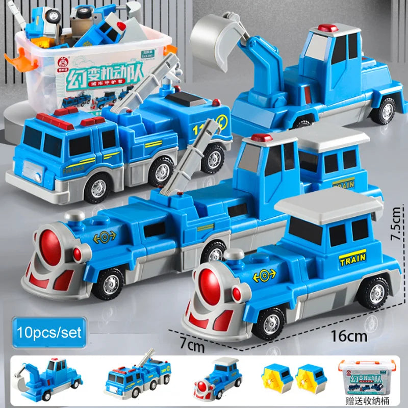Magnetic Building Blocks Educational Toys For Children DIY Magic Train Truck Vehicle Plane Construction Engineering Excavator
