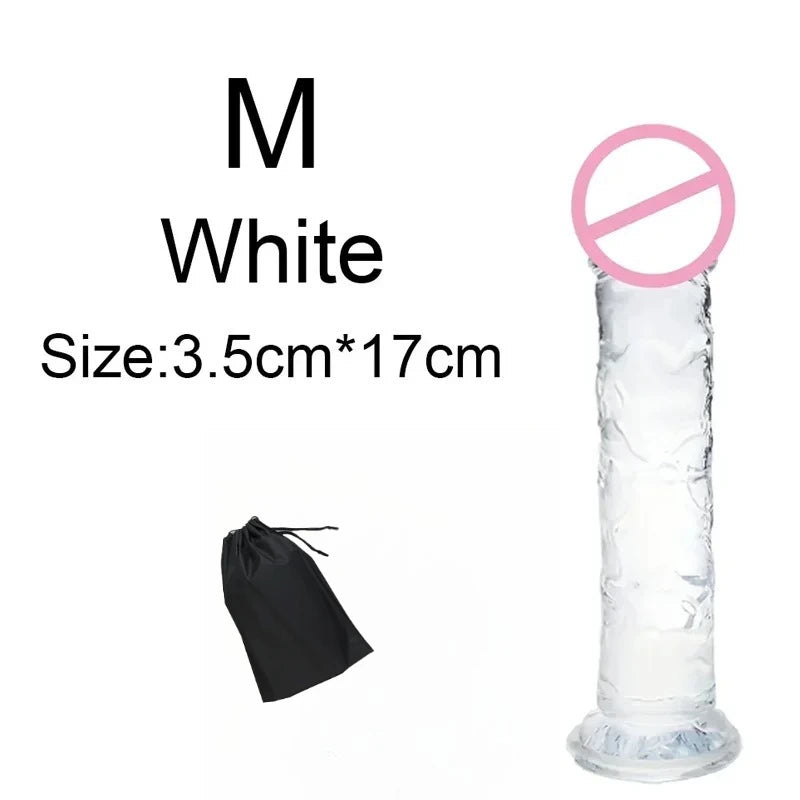 Realistic Anal Butt Plug Soft Jelly Dildo Suction Cup G Spot Anal Vaginal Masturbators Penis Dick Adult Sex Toys For Women Men
