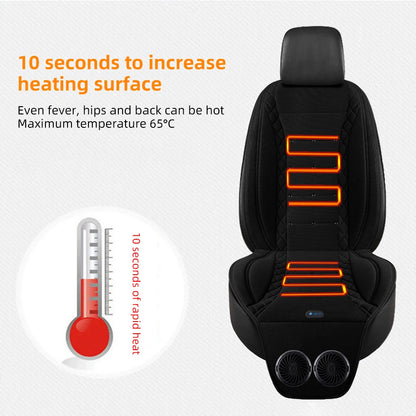 Car Summer Cool Air Seat Cushion Optional Heating or Cooling Function With 1Fan or 2Fan Fast Blowing Ventilation Car Seat Cover