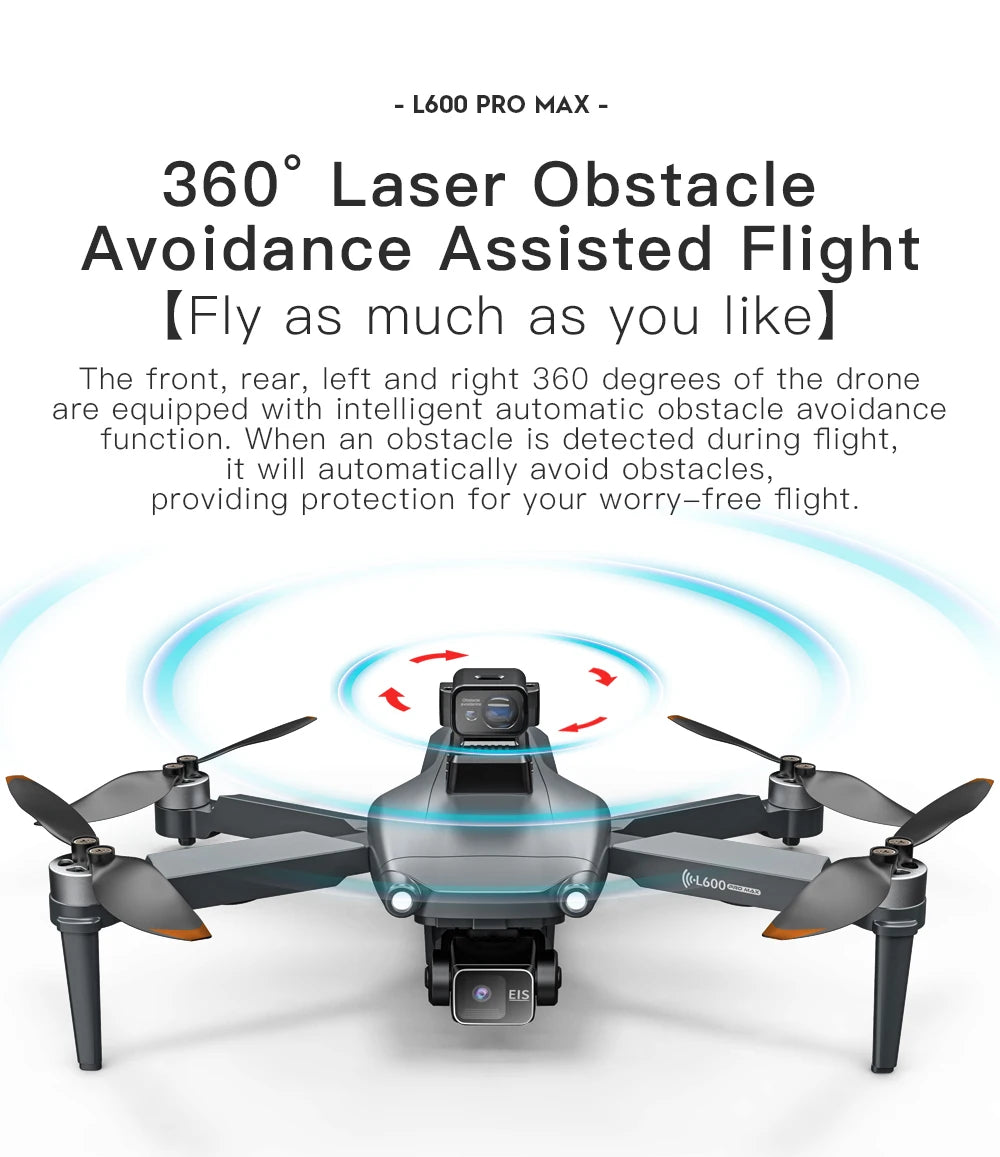 L600 PRO / L600 PRO MAX Drone 4K Professional HD Dual Cameras 3-axis Gimbal 5G WIFI Brushless Obstacle Avoidance Security Drone