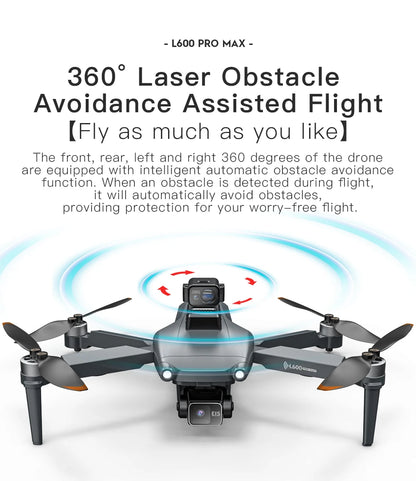 L600 PRO / PRO MAX GPS Drone Professional 4K 3-Axis PTZ HD Dual Camera Obstacle Avoidance Brushless Motor 5G WIFI Security Dron