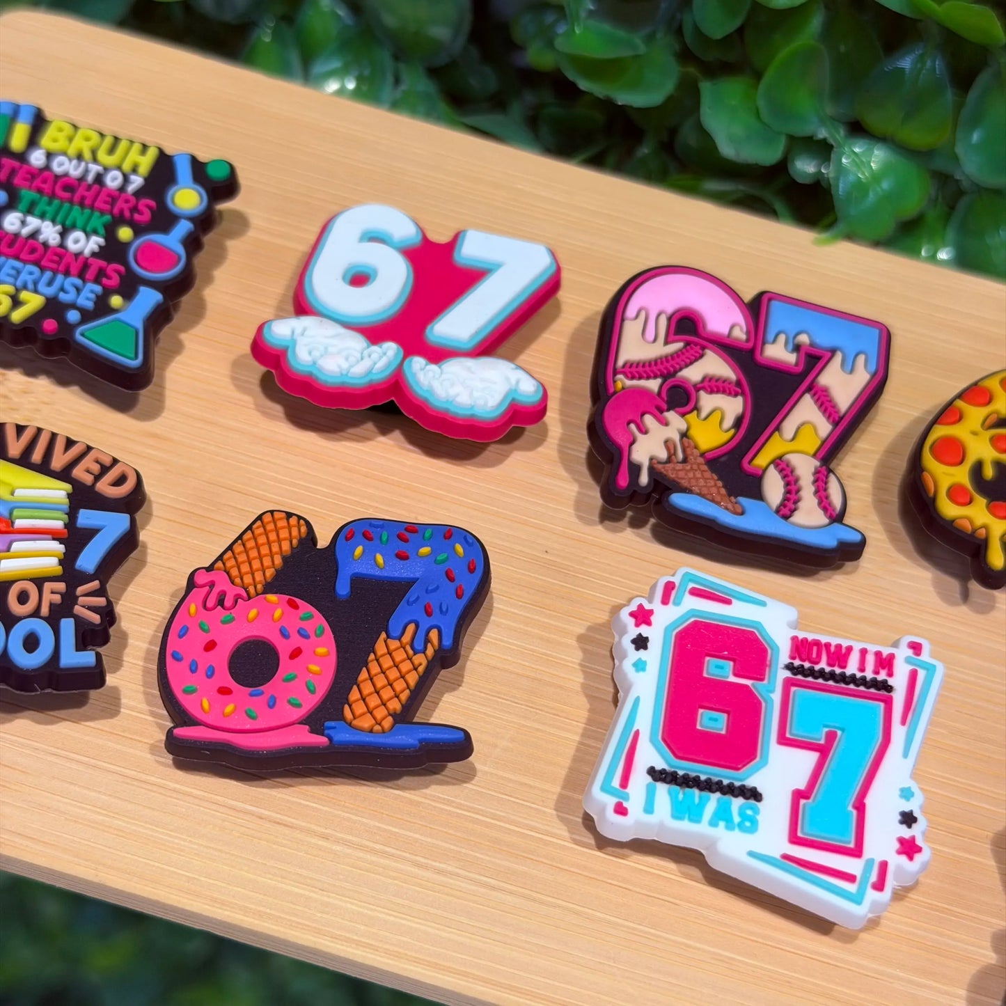 11-100pcs 67 Days Of School Teacher Shoe Buckle Sandals DIY Accessories PVC Shoes Charms Clogs Pins Decor Kids Man Party Gift