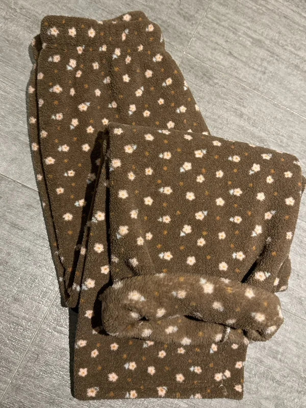 Thickened Fleece Sleep Pants Women's Long Trousers Winter Home Sweet Walking Pants Student Can Wear out for a Walk Pants