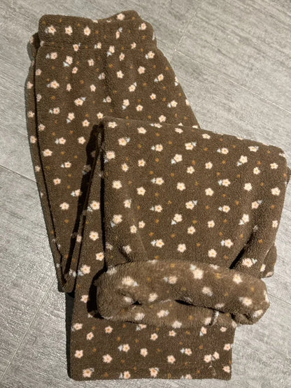 Thickened Fleece Sleep Pants Women's Long Trousers Winter Home Sweet Walking Pants Student Can Wear out for a Walk Pants