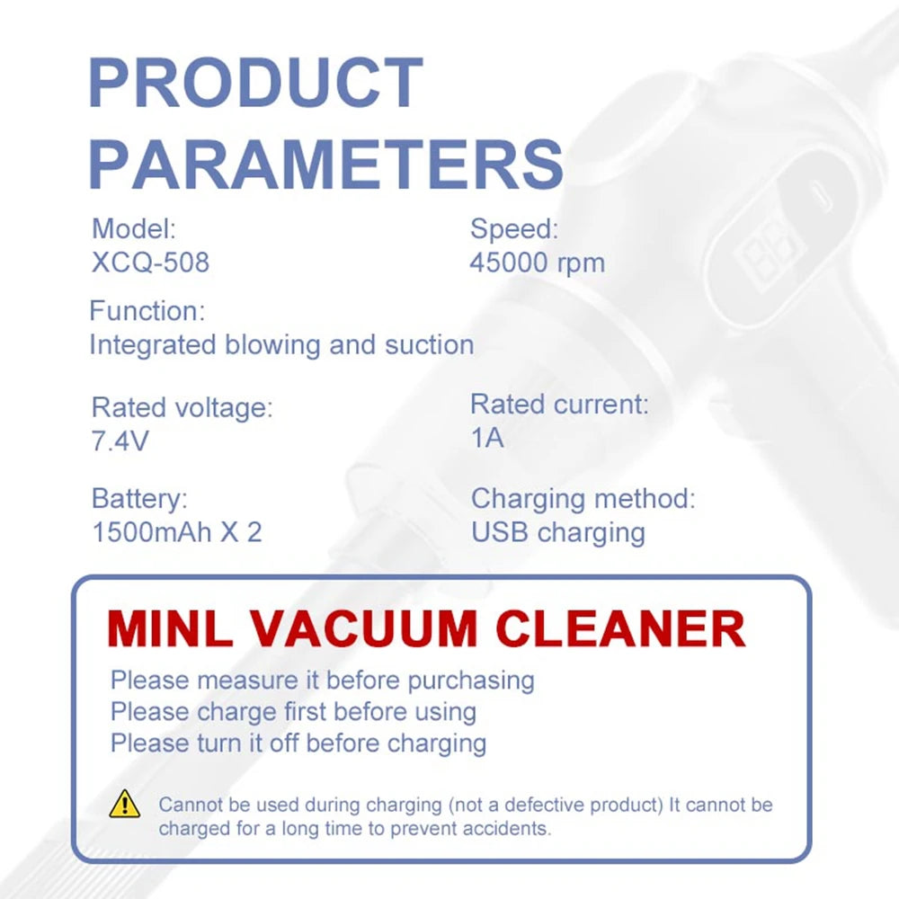 High-power Vacuum Handheld Cordless Auto Portabale Vacuum Cleaner For Isuzu D-Max D-MAX D MAX Dmax I II MU-X Mux Isuzu Rodeo