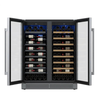 30 Inch Wine Cooler Refrigerator Stainless Steel Glass Door Embedded in The Wine Cabinet, built-in under Counter Beverage Wine Cooler