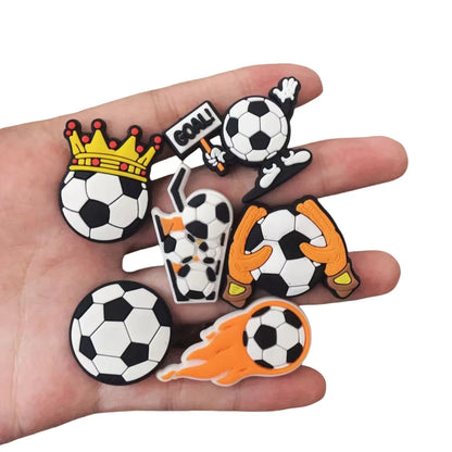 30/49Pcs Sports Ball Shoe Charms Soccer Clog Decorations for Adults PVC Accessories for Women Men